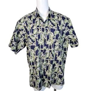 Island Connections X Tori Richard Mens 2XL Hawaiian Aloha Shirt Bamboo‎ Pattern